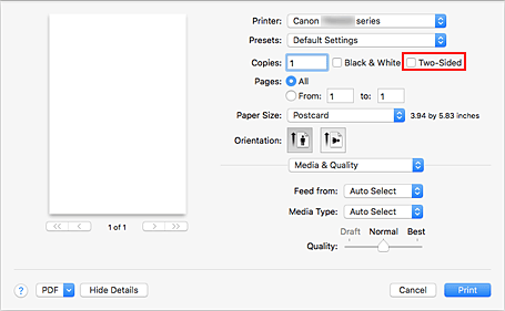 Canon : PIXMA Manuals : TR8500 series : Printing on Postcards